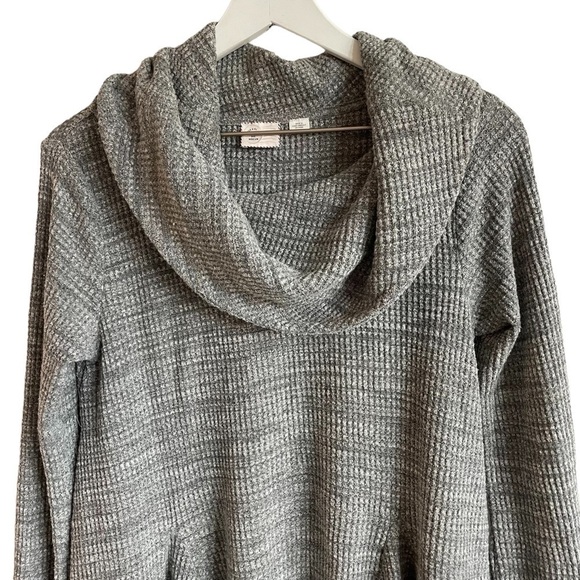 Anthropologie Postmark Maurisa Gray Waffle Knit Cowl Neck Sweater Top, Size M - Picture 4 of 7